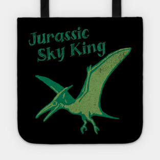Jurassic Sky King Pterodactyl Art – Retro Dinosaur Graphic Print Tote