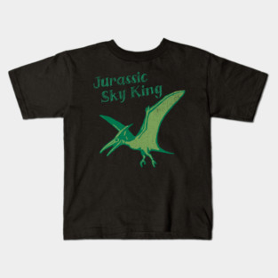 Jurassic Sky King Pterodactyl Art – Retro Dinosaur Graphic Print Kids T-Shirt