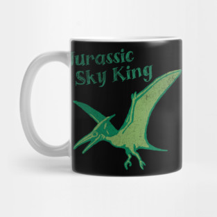 Jurassic Sky King Pterodactyl Art – Retro Dinosaur Graphic Print Mug