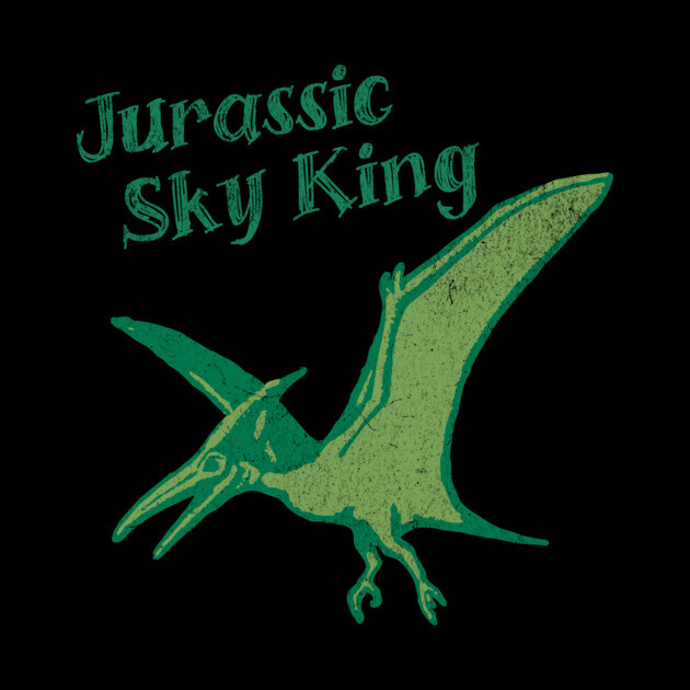 Jurassic Sky King Pterodactyl Art – Retro Dinosaur Graphic Print by DonWillisJrArt