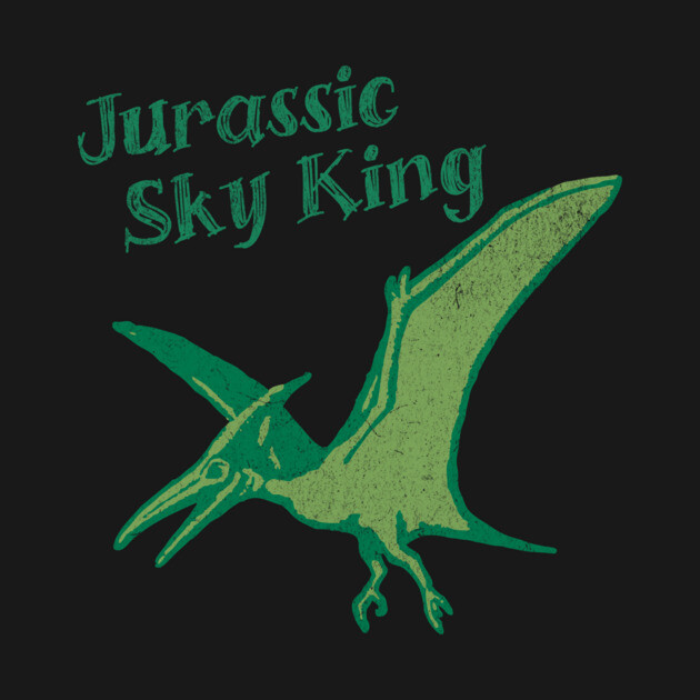 Jurassic Sky King Pterodactyl Art – Retro Dinosaur Graphic Print by DonWillisJrArt