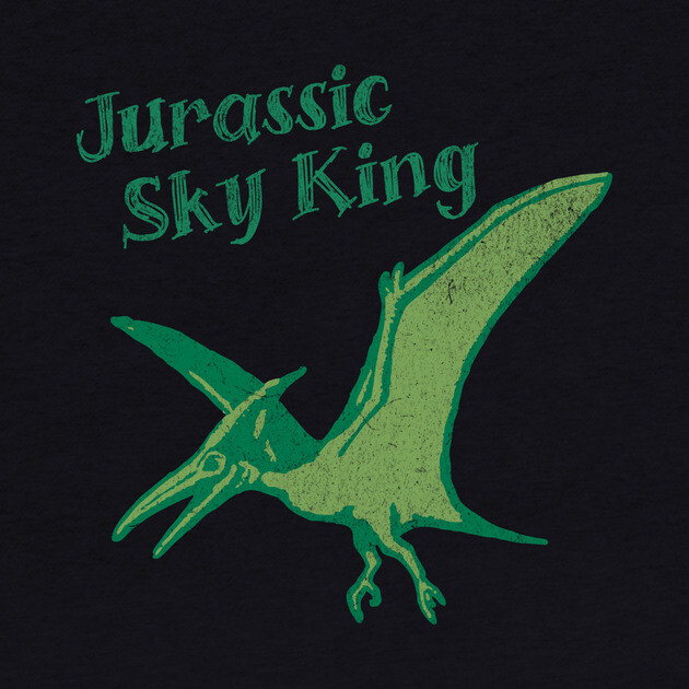 Jurassic Sky King Pterodactyl Art – Retro Dinosaur Graphic Print by DonWillisJrArt