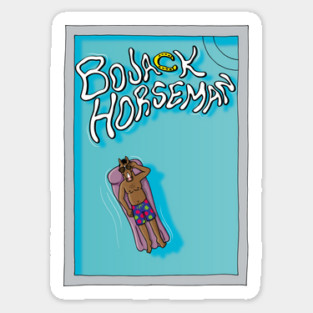 Bojack Horseman in the pool Sticker