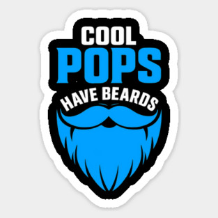 Cool Pops Have Beards Fathers Day Design Sticker