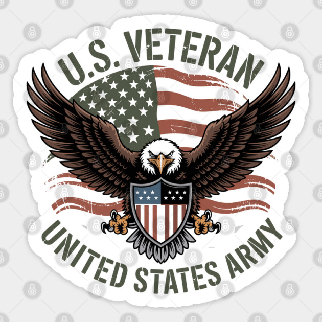 Proud American Veteran T-Shirt Sticker by JessArty