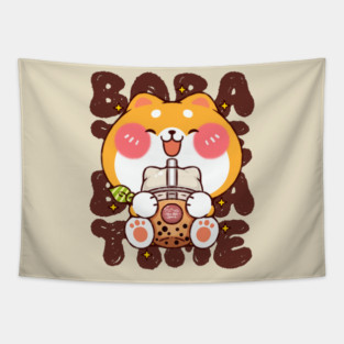 Shiba Boba Time Tapestry