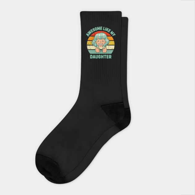Awesome-Like-My-Daughter Socks by Creatifly Graphic Tees