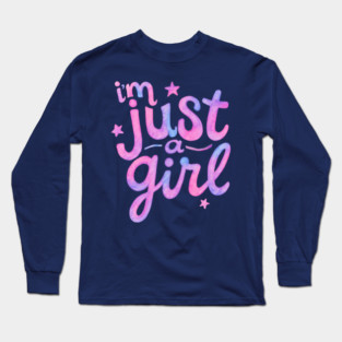 i’m just a girl – Pink & Purple Watercolor Quote Long Sleeve T-Shirt