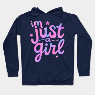 i’m just a girl – Pink & Purple Watercolor Quote Hoodie