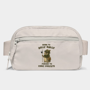 Born to Dilly Dally Forced to Fight Fascists Funny Resist Bunny Bag