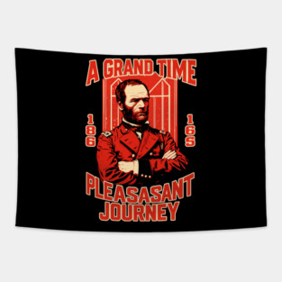 General Sherman – The Southern Tour 1865 Satirical Poster Tapestry