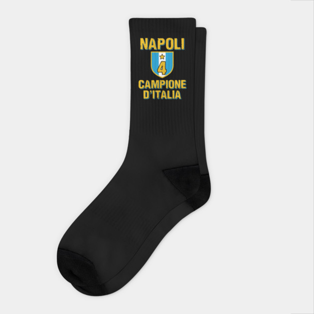Napoli Campione D'Italia 2025 Celebrativa Quarti Campioni 4 scudetto Celebration Socks by Tshirtiz