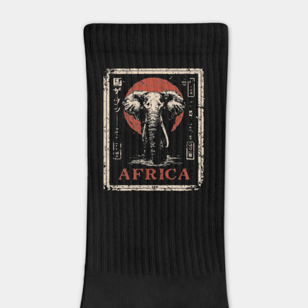 Vintage African Elephant T-Shirt – Tribal Safari Wildlife Art by TuncGK
