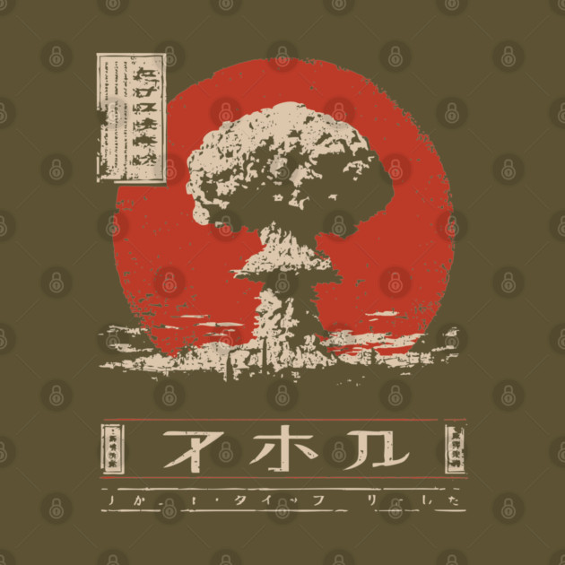 Atomic Cloud Vintage Japanese Poster Style – Dystopian Nuclear Aesthetic Shirt by TuncGK