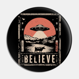 Believe in UFOs – Retro Alien Sightings Pin