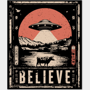 Believe in UFOs – Retro Alien Sightings Posters and Art