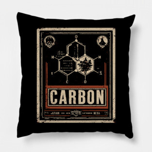 Carbon Atom Chemistry Shirt – Retro Science Design for STEM Fans Pillow