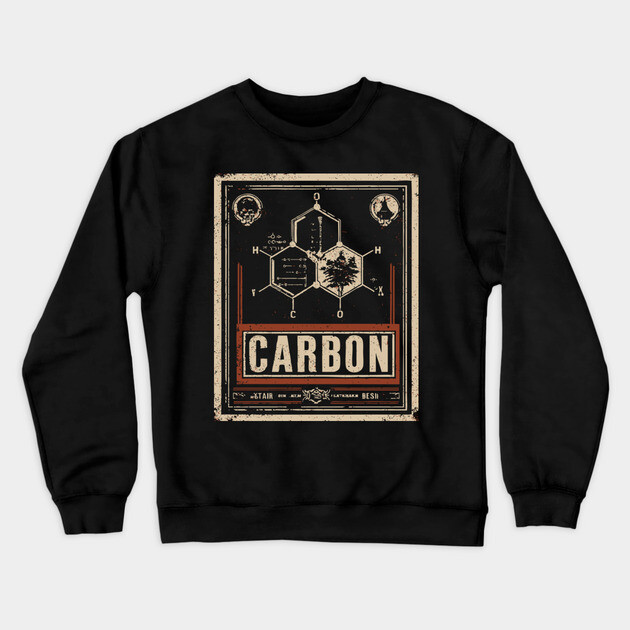 Carbon Atom Chemistry Shirt – Retro Science Design for STEM Fans Crewneck Sweatshirt by TuncGK