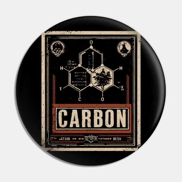 Carbon Atom Chemistry Shirt – Retro Science Design for STEM Fans Pin by TuncGK