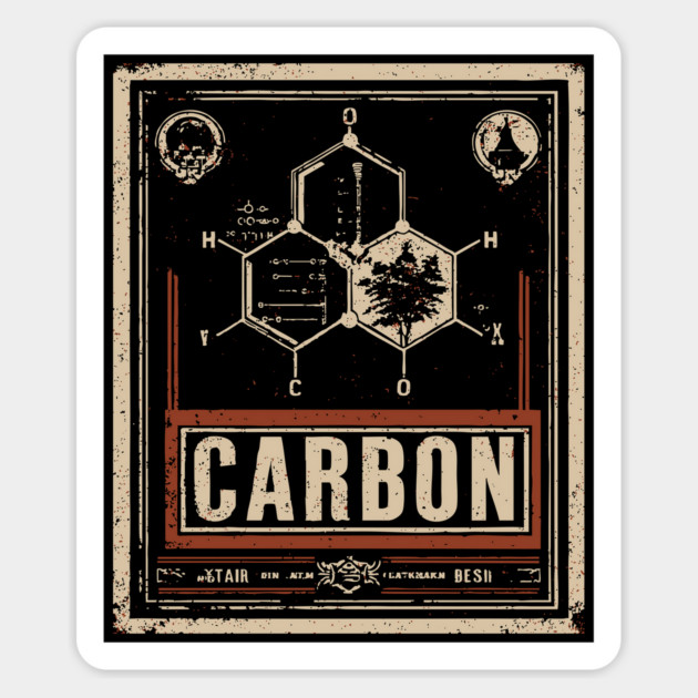 Carbon Atom Chemistry Shirt – Retro Science Design for STEM Fans Magnet by TuncGK