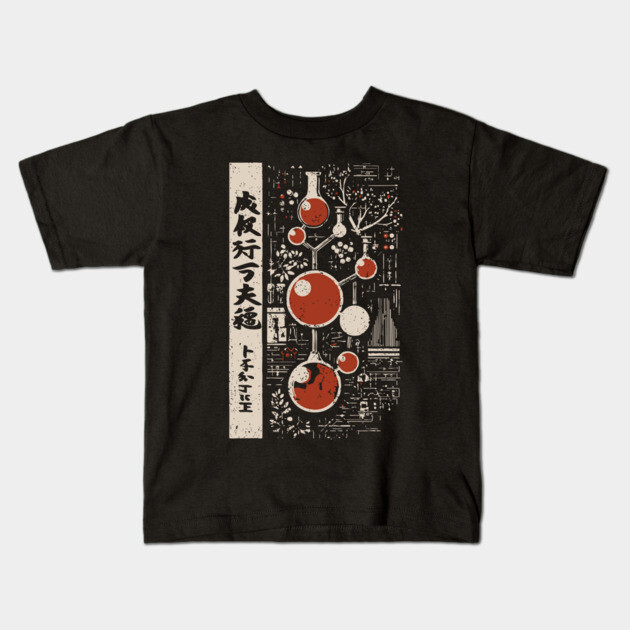 Japanese Vintage Chemistry T-Shirt – Science & Alchemy Art Kids T-Shirt by TuncGK