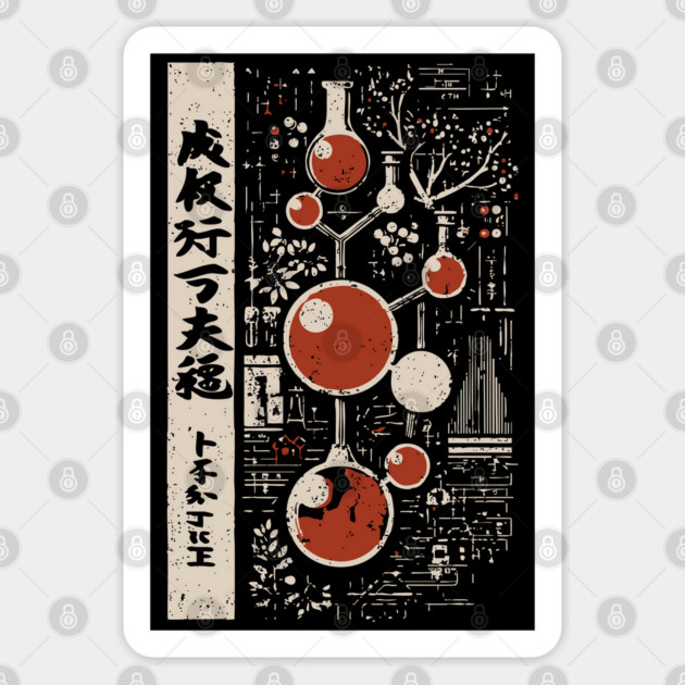 Japanese Vintage Chemistry T-Shirt – Science & Alchemy Art Sticker by TuncGK