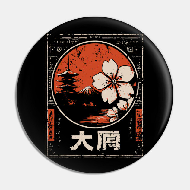 Sacred Geometry Nature Shirt – Japanese Vintage Botanical Art Pin by TuncGK