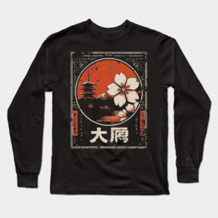 Sacred Geometry Nature Shirt – Japanese Vintage Botanical Art Long Sleeve T-Shirt