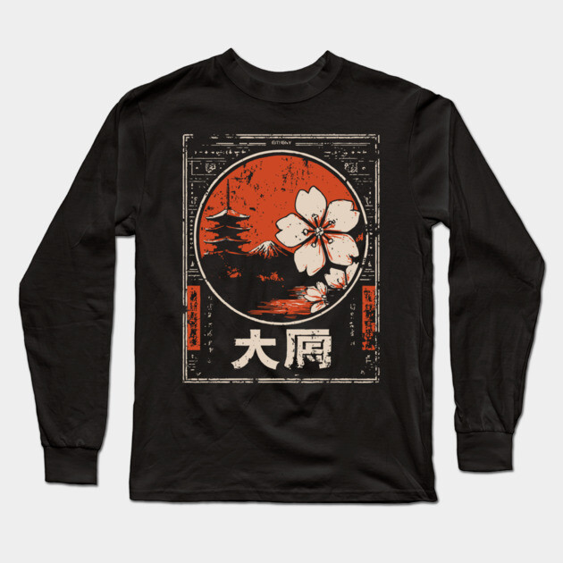 Sacred Geometry Nature Shirt – Japanese Vintage Botanical Art Long Sleeve T-Shirt by TuncGK