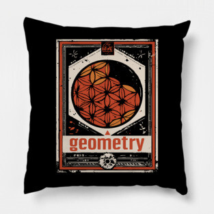 Flower of Life Geometry T-Shirt – Vintage Science & Spirituality Fusion Pillow