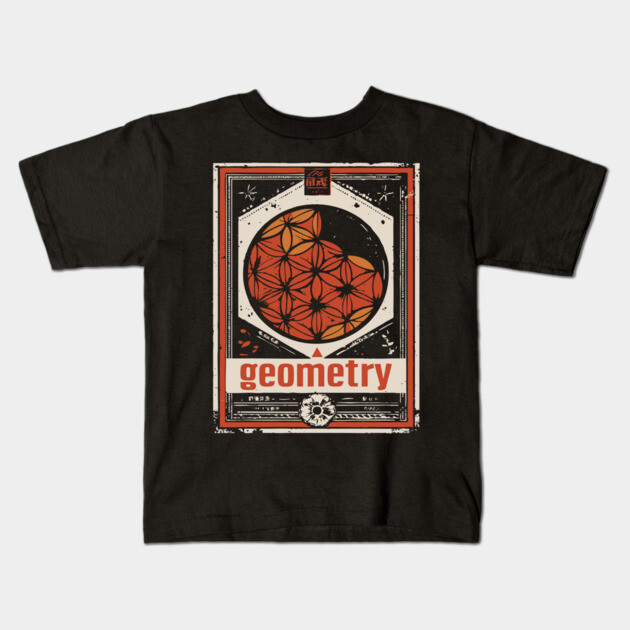 Flower of Life Geometry T-Shirt – Vintage Science & Spirituality Fusion Kids T-Shirt by TuncGK