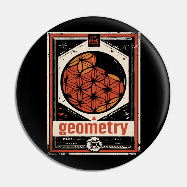 Flower of Life Geometry T-Shirt – Vintage Science & Spirituality Fusion Pin by TuncGK