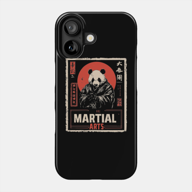 Martial Arts Panda – Kung Fu Animal Warrior in Vintage Style Phone Case by TuncGK