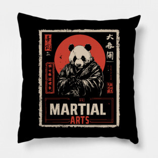 Martial Arts Panda – Kung Fu Animal Warrior in Vintage Style Pillow