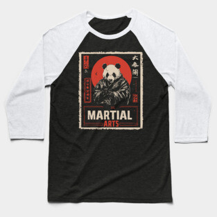 Martial Arts Panda – Kung Fu Animal Warrior in Vintage Style Baseball T-Shirt