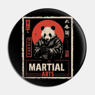 Martial Arts Panda – Kung Fu Animal Warrior in Vintage Style Pin