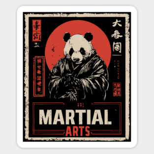 Martial Arts Panda – Kung Fu Animal Warrior in Vintage Style Sticker