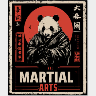 Martial Arts Panda – Kung Fu Animal Warrior in Vintage Style Posters and Art