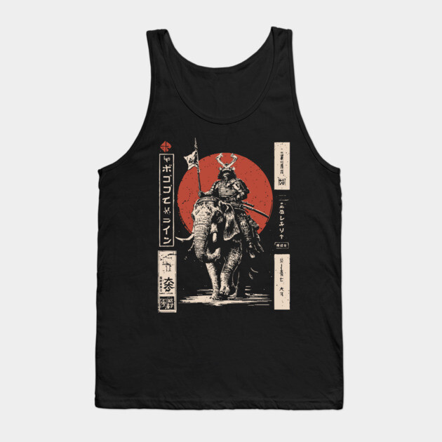 Samurai War Elephant – Japanese Medieval Fantasy Mashup Tank Top by TuncGK