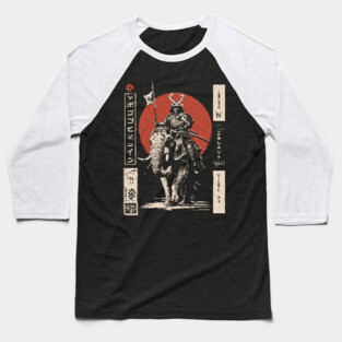 Samurai War Elephant – Japanese Medieval Fantasy Mashup Baseball T-Shirt