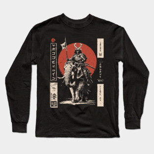 Samurai War Elephant – Japanese Medieval Fantasy Mashup Long Sleeve T-Shirt