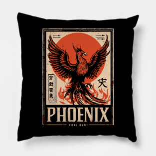 Rising Phoenix – Japanese-Inspired Rebirth & Strength Symbol Pillow