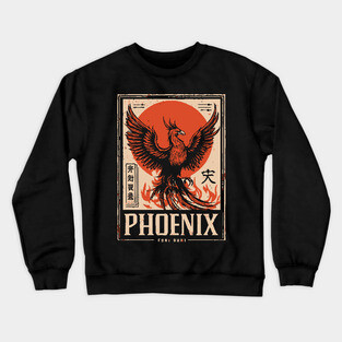 Rising Phoenix – Japanese-Inspired Rebirth & Strength Symbol Crewneck Sweatshirt