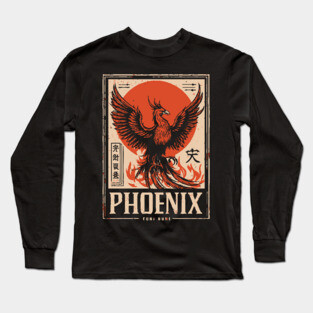 Rising Phoenix – Japanese-Inspired Rebirth & Strength Symbol Long Sleeve T-Shirt