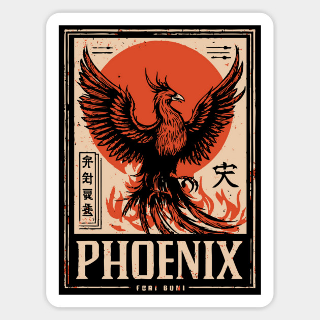 Rising Phoenix – Japanese-Inspired Rebirth & Strength Symbol Magnet by TuncGK