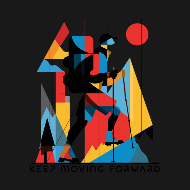 Abstract T-Shirt Design Keep Moving Forward by Vinokurio