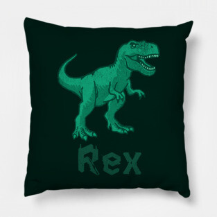 Rex Dinosaur – Green T-Rex Graphic – Bold Prehistoric Design for Dino Fans Pillow