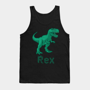 Rex Dinosaur – Green T-Rex Graphic – Bold Prehistoric Design for Dino Fans Tank Top