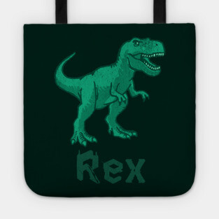 Rex Dinosaur – Green T-Rex Graphic – Bold Prehistoric Design for Dino Fans Tote