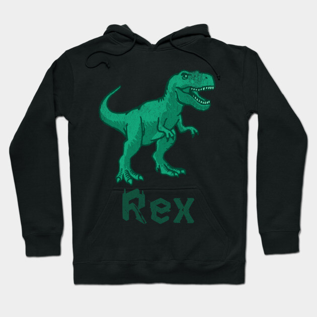 Rex Dinosaur – Green T-Rex Graphic – Bold Prehistoric Design for Dino Fans Hoodie by DonWillisJrArt
